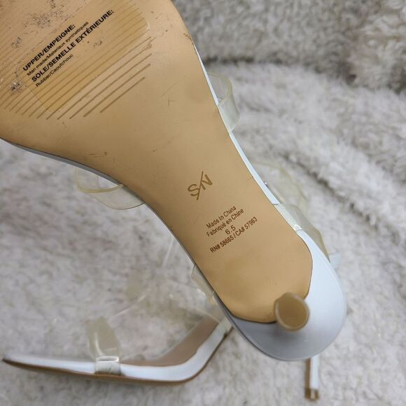 Something Navy Clear Strappy Heeled Sandals sz 6.5 - Picture 8 of 8